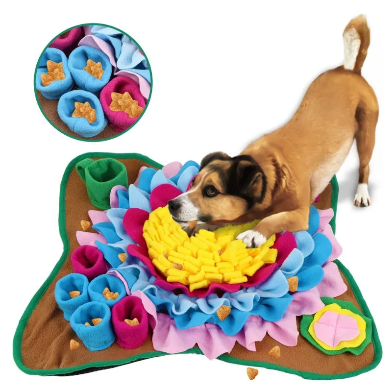 Pet Dog Sniffing Pad Interactive Smell Training Sniffing Toy Puzzle Slow Feeding Bowl Food Dispenser Carpet Washable Large Dogs