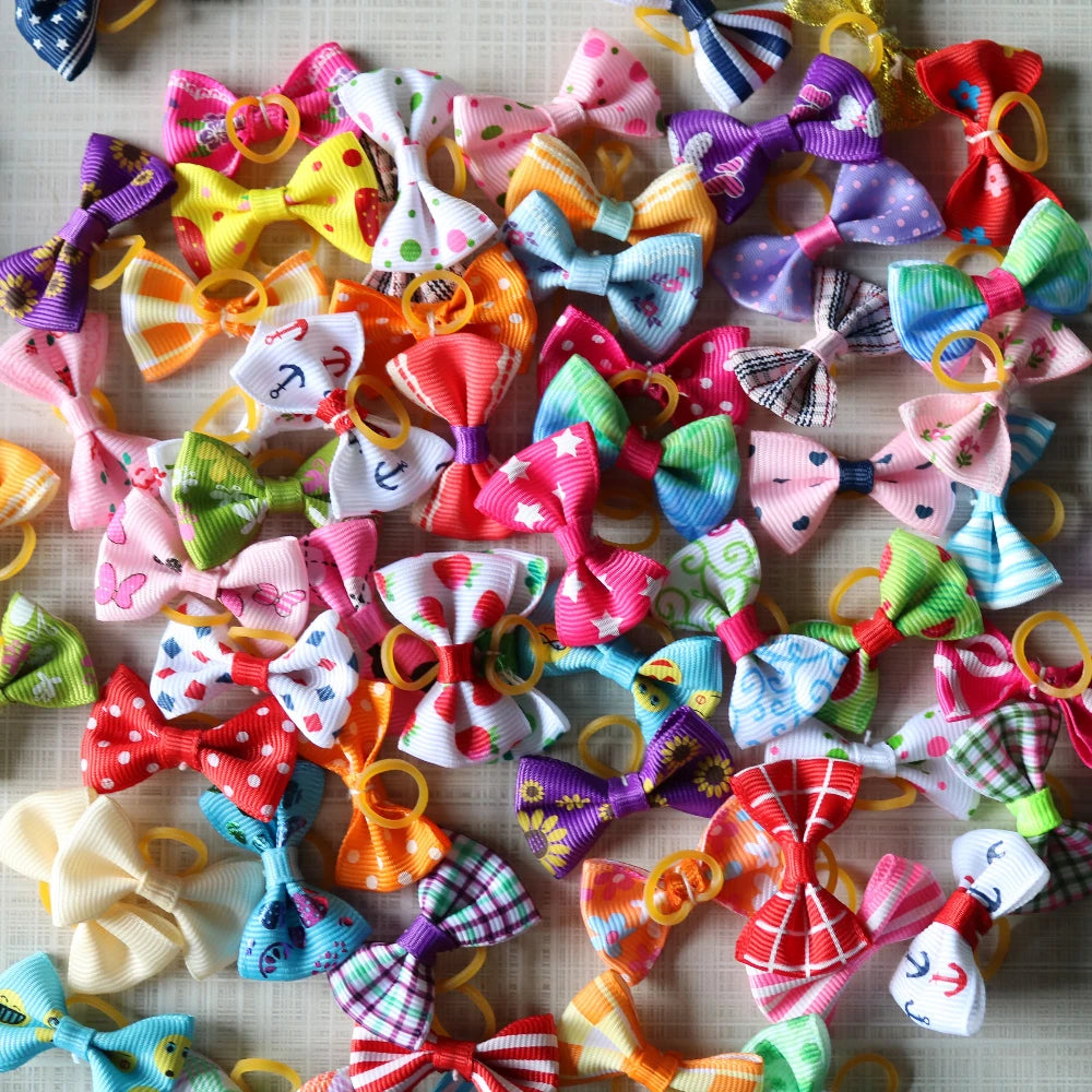 10/20pcs Dog Grooming Hair Bows Dog Bows Mix Colours Small Dog Accesso