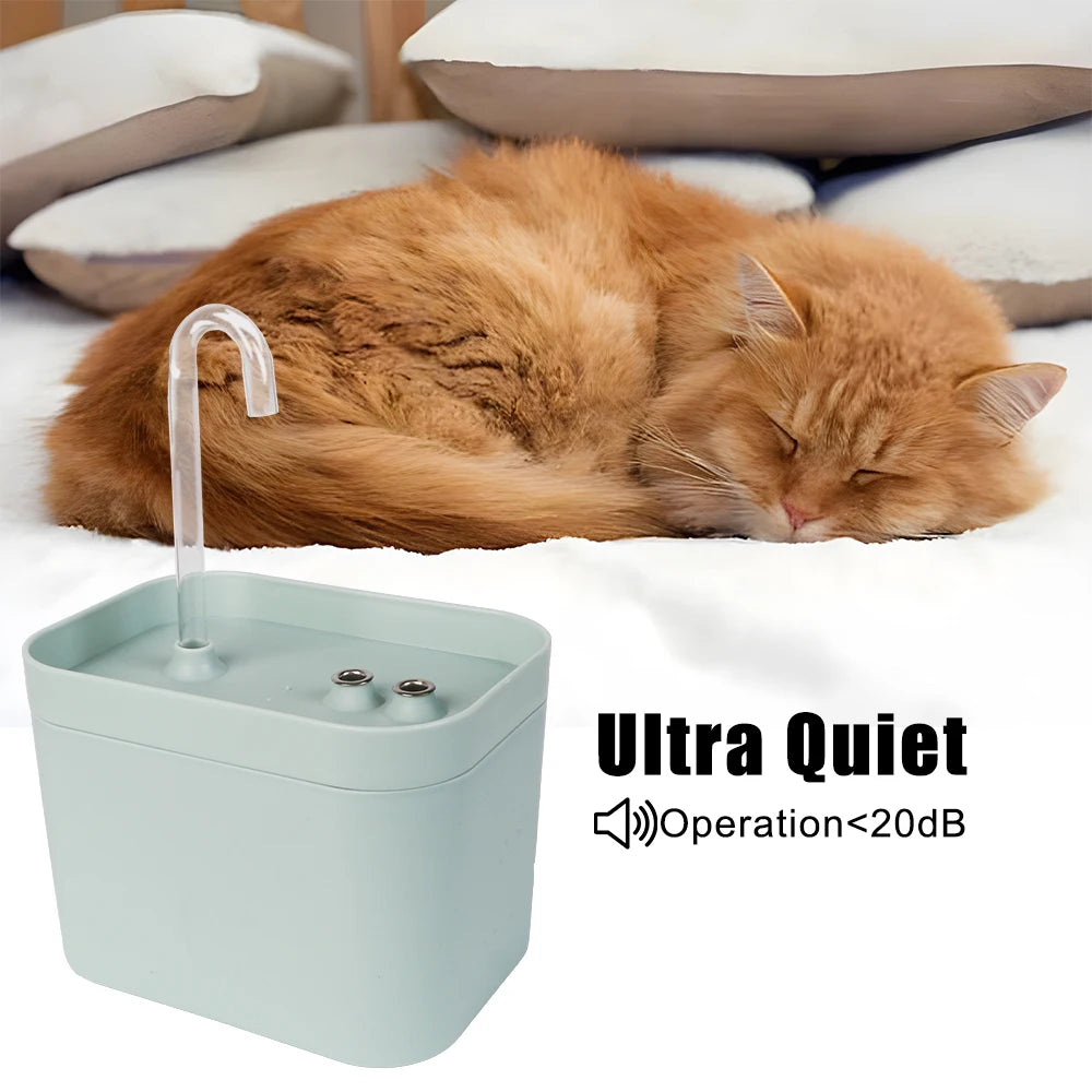 For Cats Pet Water Recirculate Filtring Auto Filter Cat Drinker Bowl 1.5L Cat Water Fountain Mute USB Electric Dispenser