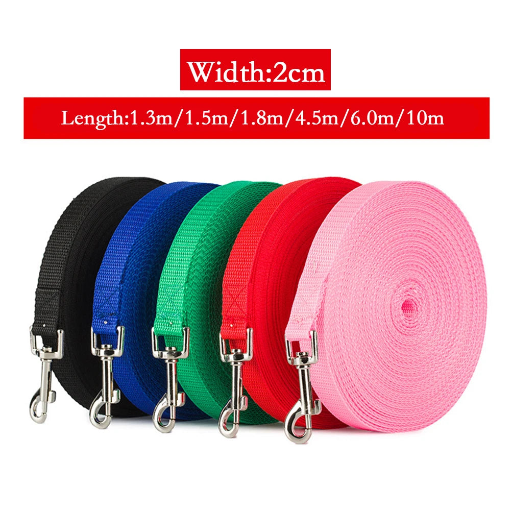 Long Tow Rope Nylon Dog Leashes 6 Colors 1.5M 1.8M 3M 4.5M 6M 10M Pet Walking Training Leash Cats Dogs Harness Collar Lead Strap