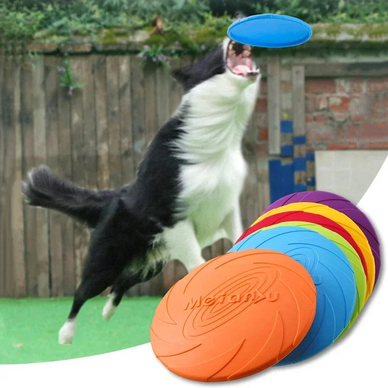 pet dog flying disk toy silicone outdoor training toy inter