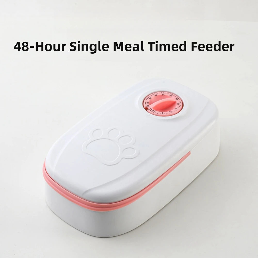 Pet Automatic Feeder Timed Quantification Separate Bowls for Dry Wet Feeding Easy to Clean Short-distance Travel Home Use