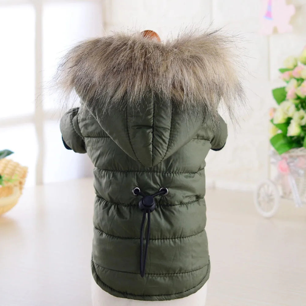 Dog Coat Small Dog Jacket Windproof Warm Padded Down Hoodie Snowsuit Fashion Winter Dog Clothes for Cat Puppy Chihuahua Yorkie