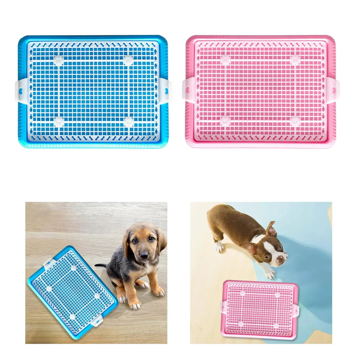 Dog Litter Boxes Indoor Outdoor Dog Potty Tray Toilet Puppy Pee Pad Holder Mesh Training Tray for Small Size Dogs