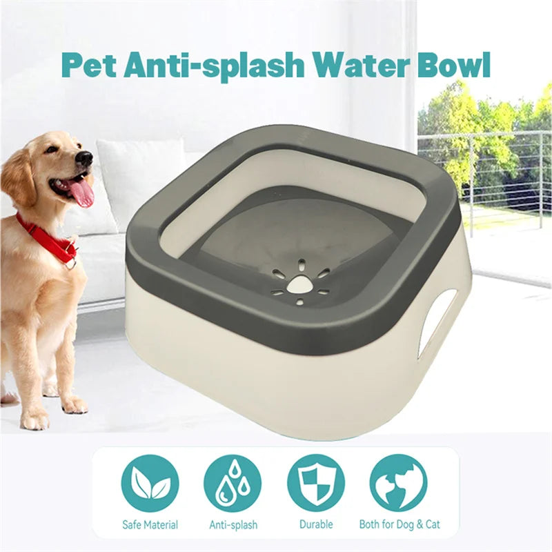 1L Dog Drinking Water Bowls 1000ml Floating Non-Wetting Mouth Cat Slow Anti-Overflow Water Feeding Dispenser Large Capacity