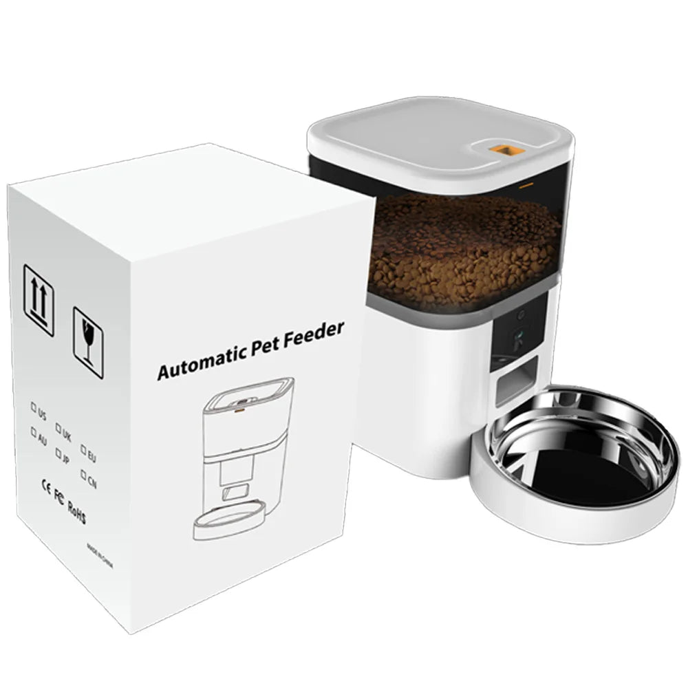 4L Large Capacity Smart Pet Feeder With Camera Cat Automatic Food Dispenser Timing Quantitative APP Remote Feeder Accessories