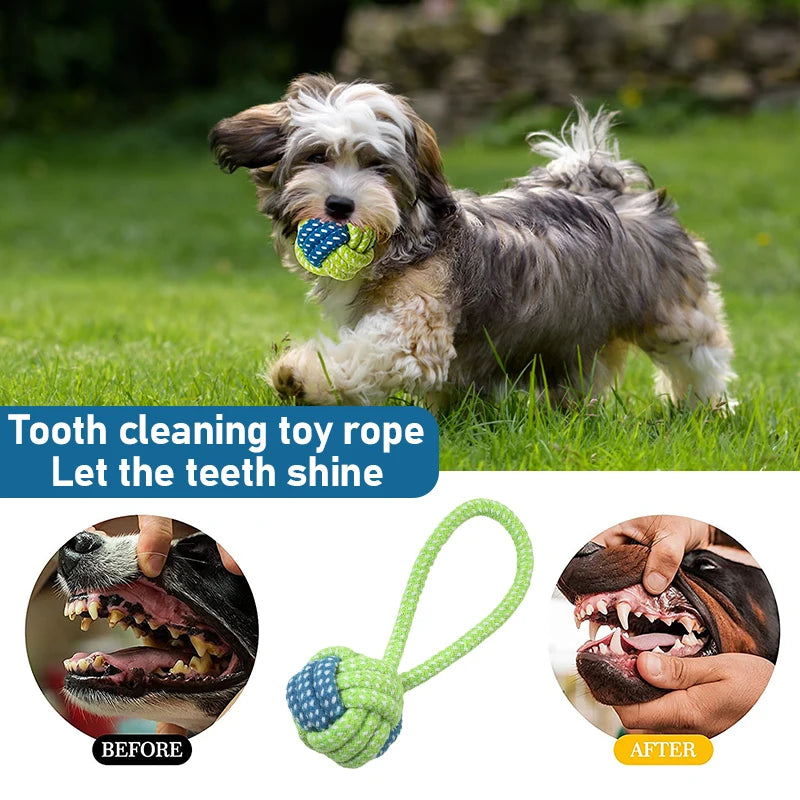 7-13PCS Set Dog Cotton Rope Teeth Cleaning Toys Interactive Mini Chewing Ball For Dog Accessories For Chew Antistress Training