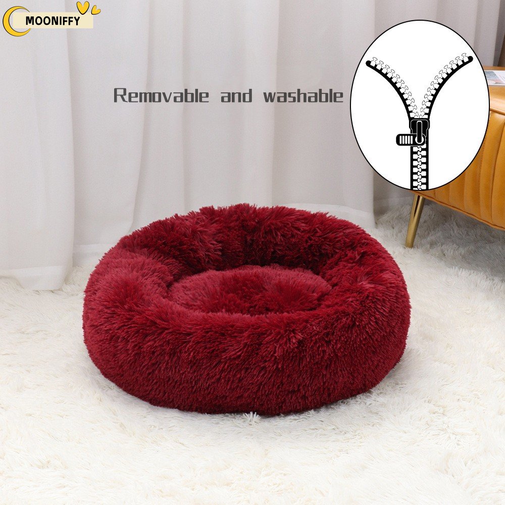 pet dog bed comfortable donut round dog kennel ultra soft washable dog