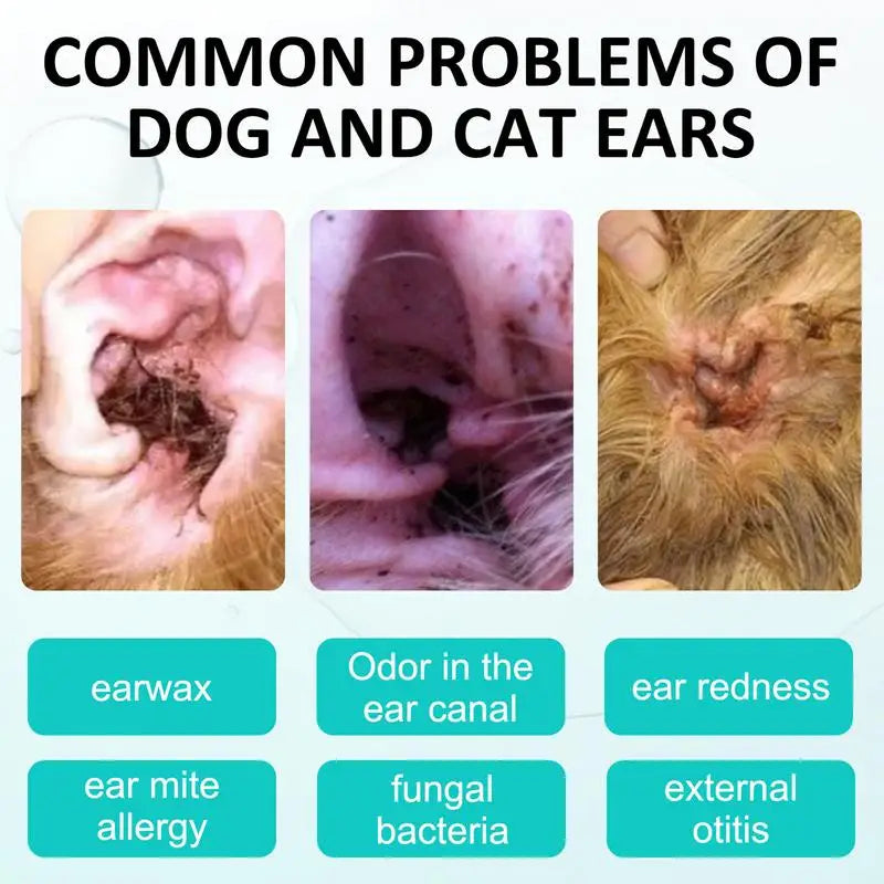 Pet Ear Drops Cat And Dog Ear Cleaner For Infectiones Control Yeast Mites Removes Ear Mites And Ear Wax Relieves Itching 50ml