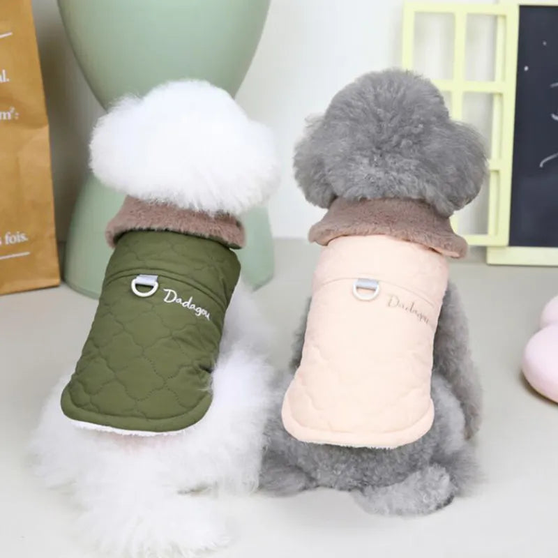 Waterproof Fur Collar Dog Jacket Winter Warm Fleece Dog Clothes for Small Dogs Puppy Pet Vest Chihuahua Yorkie Coat Pug Costume