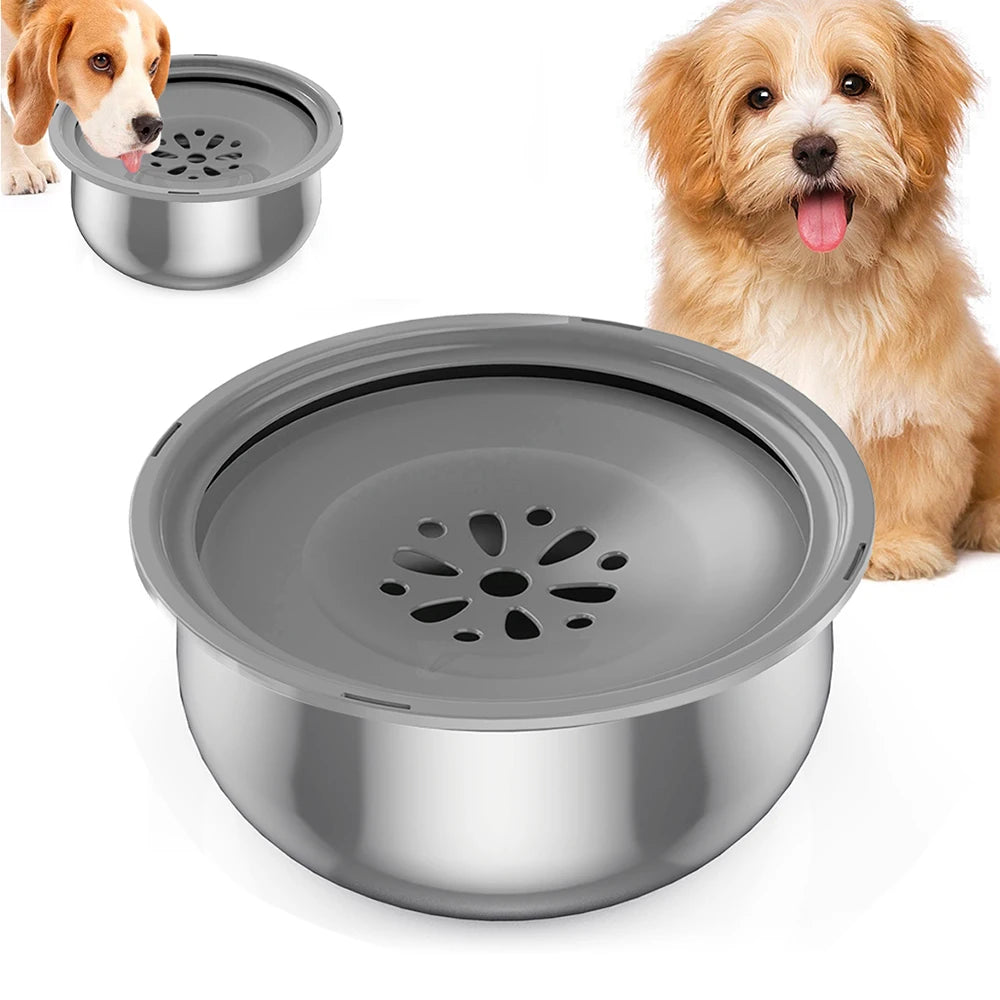 4.3L Pet Floating Bowl Stainless Steel Non-Wetting Mouth Water Dispenser Portable Water Drinker Pet Supplies for Dog Cat