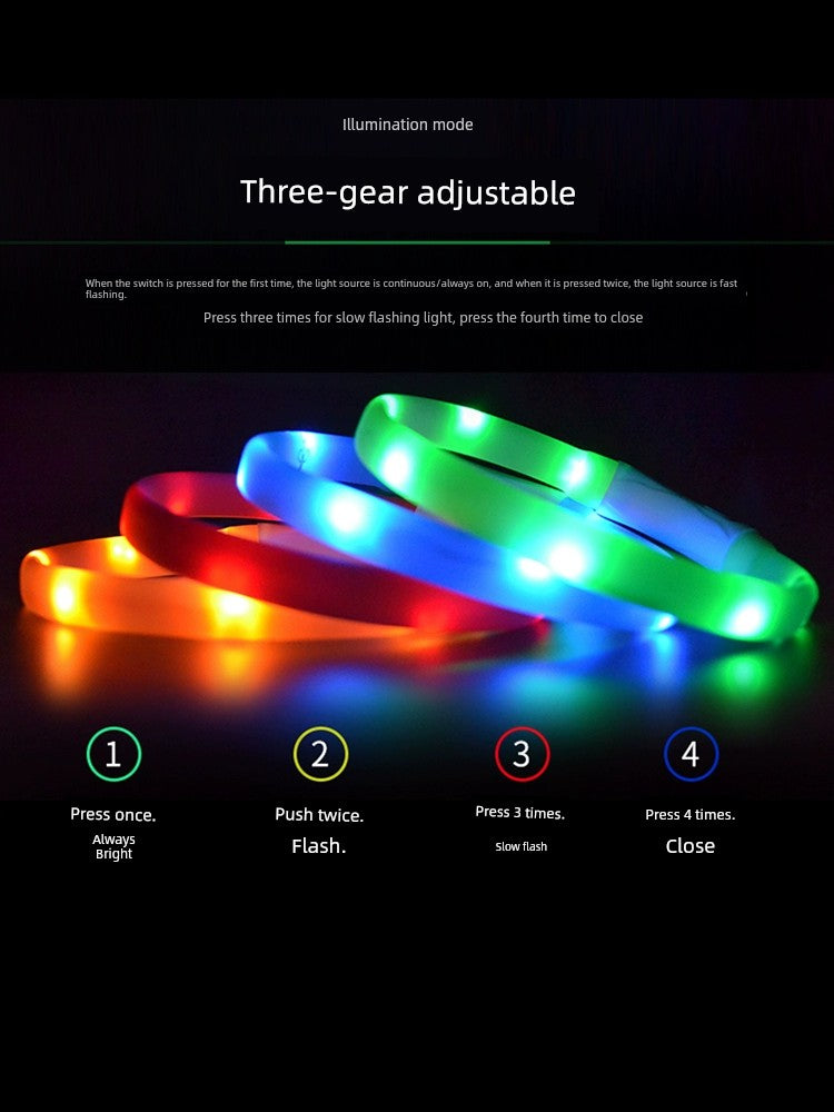 Dog Luminous Collar Large Dog Collar Luminous Dog Walking Light Anti-Lost Small Size Dogs Teddy Pet Collar Pendant