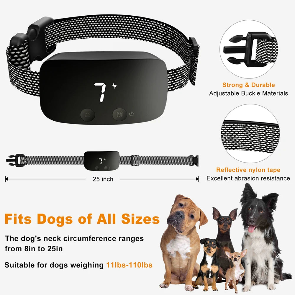 TinMiu Automatic Anti Barking Dog Collar Rechargeable Bark Stopper Effective Stop Barking IP67 Waterproof Collar For Dog