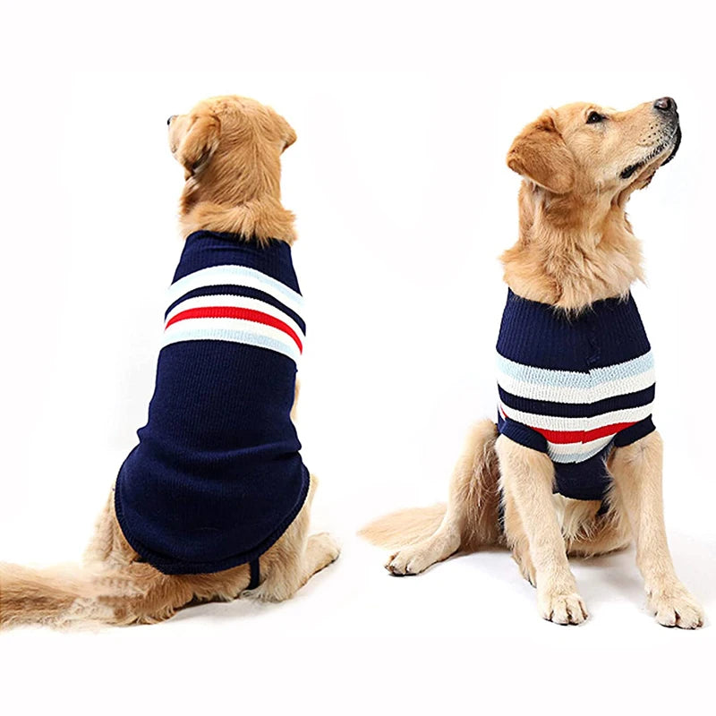 Large Dog Christmas Sweater Thick Warm Knitted Turtleneck Knitwear Winter Dog Clothes for Small Medium Big Dogs Golden Retriever