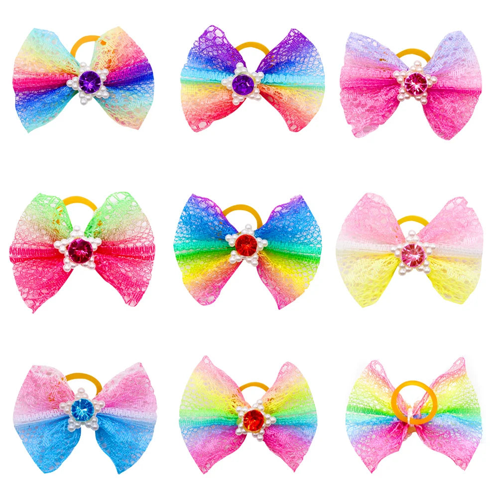 colorful small dog bows puppy hair bows decorate small dog haspecificationsbrand