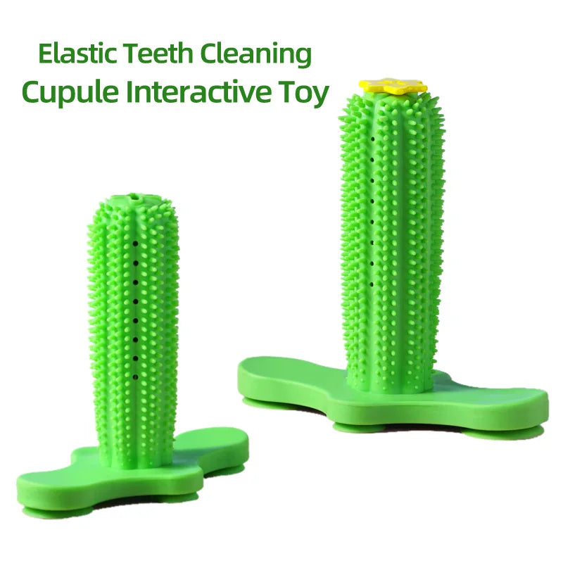 Large Dog Chew Toys Rubber Toothbrush For Small Dogs Treat Dispenser Tooth Cleaning Pet Supplies Puppy Cactus Interactive Toy