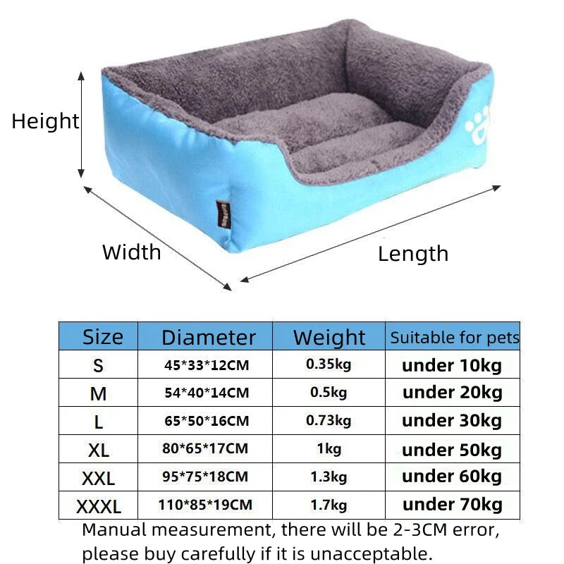 S-3XL Dogs Bed Cat Bed for Small Medium Large Dogs Big Basket Pet House Waterproof Bottom Soft Fleece Warm Cat Bed Sofa House