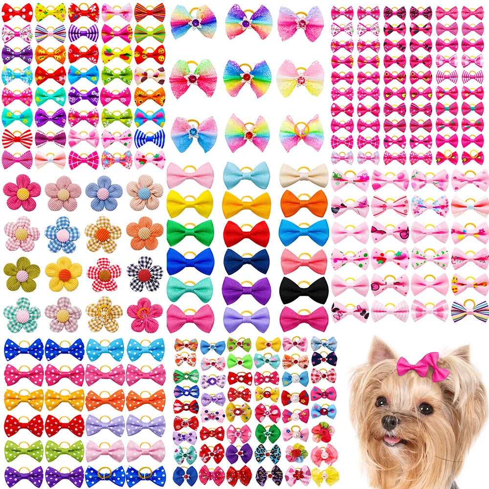 colorful small dog bows puppy hair bows decorate small dog haspecificationsbrand