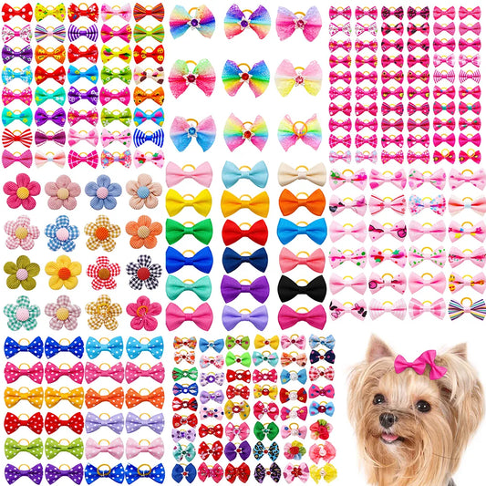 colorful small dog bows puppy hair bows decorate small dog haspecificationsbrand