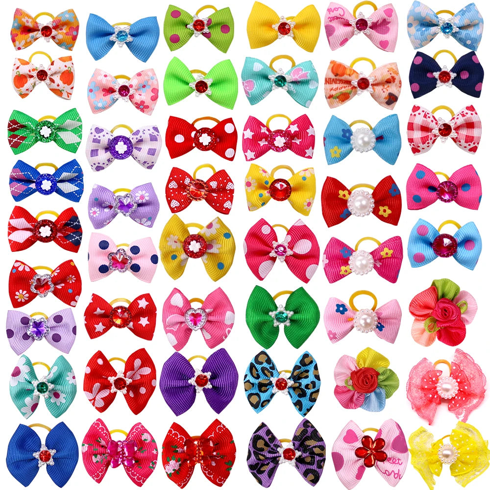 colorful small dog bows puppy hair bows decorate small dog haspecificationsbrand