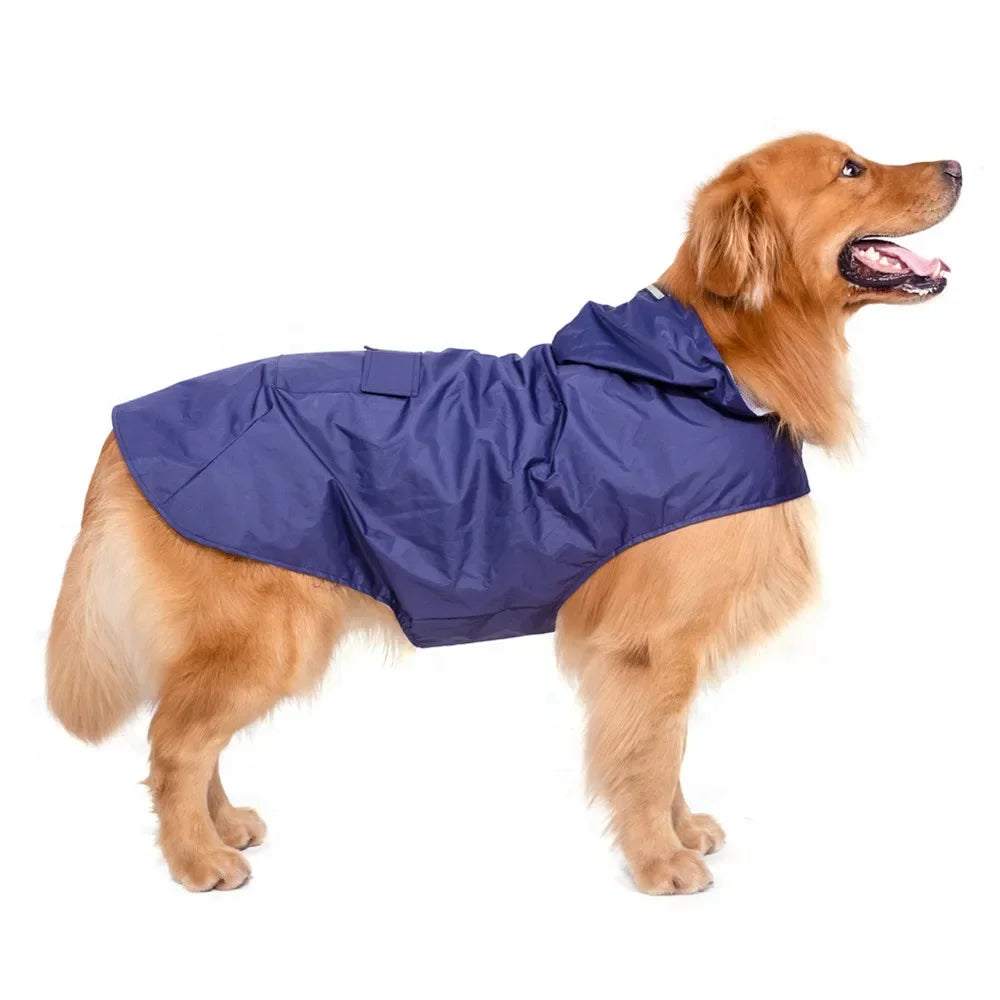 Dog Raincoat Waterproof Hoodie Jacket Rain Poncho Pet Rainwear Clothes with Reflective Stripe Outdoor Dogs Raincoat Accessories