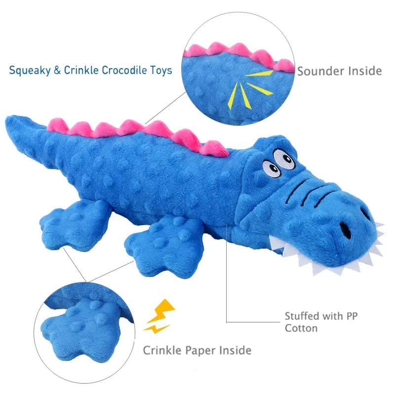 Soft Plush Pet Dog Squeaky Chew Toys Stuffed Crocodile for Small LargeSPECIFICATIONSBrand Name: NoEnName_NullOrigin: Mainland ChinaToys Type: Plush ToysIs Smart Device: noMaterial: FleeceType: DogsSet Type: noStyle: CrocodileChoice: yeShopDoggieworksShopDoggieworksSoft Plush Pet Dog Squeaky Chew Toys Stuffed Crocodile