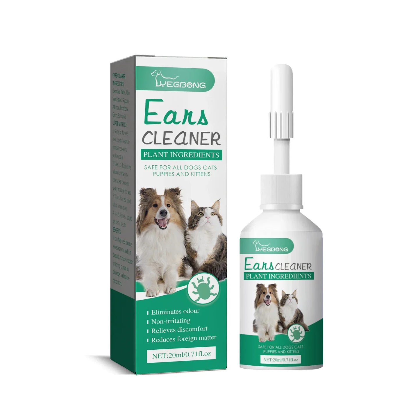 Pet Ear Drops Cat Dog Ear Cleaner Mites Removal Earwax Clean Infection Control Deodorizing Relieve Itching Dog Ear Wash Solution