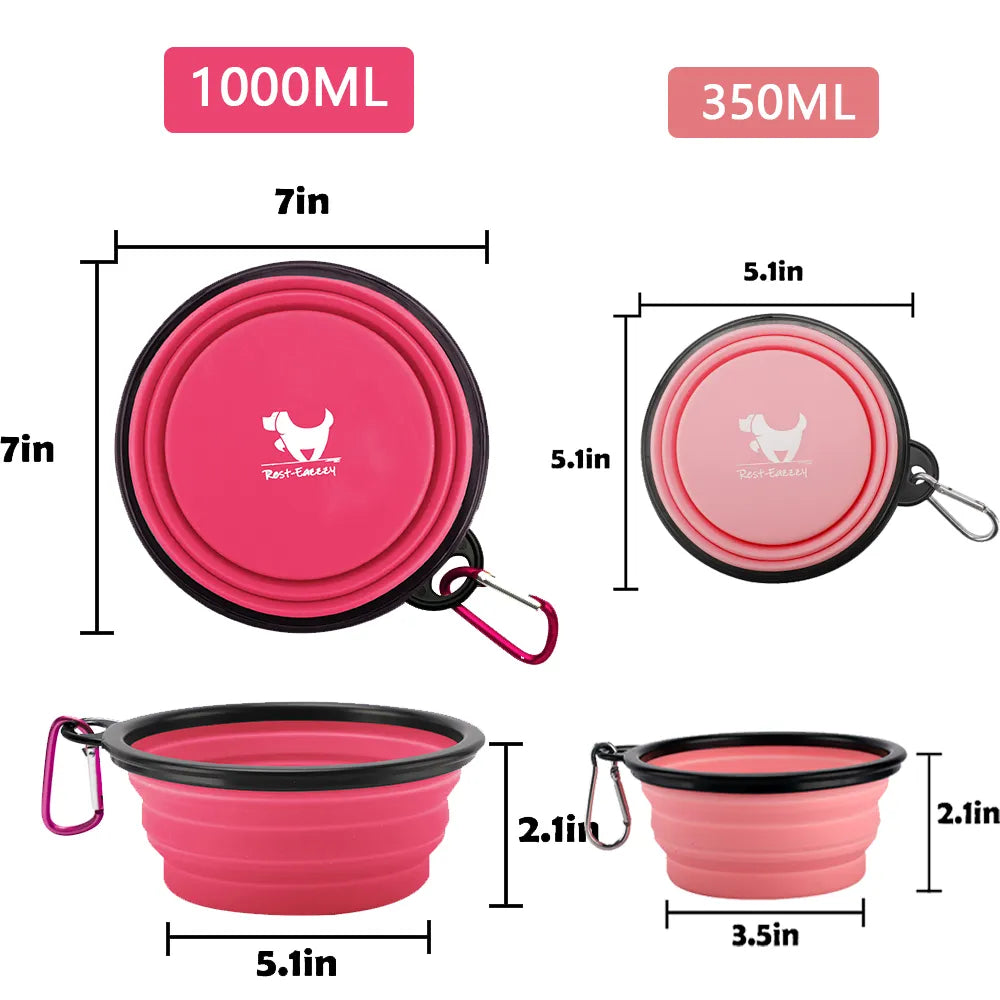 Furrybaby 1000ml Large Collapsible Dog Pet Folding Silicone Bowl Outdoor Travel Portable Puppy Food Container Feeder Dish Bowl