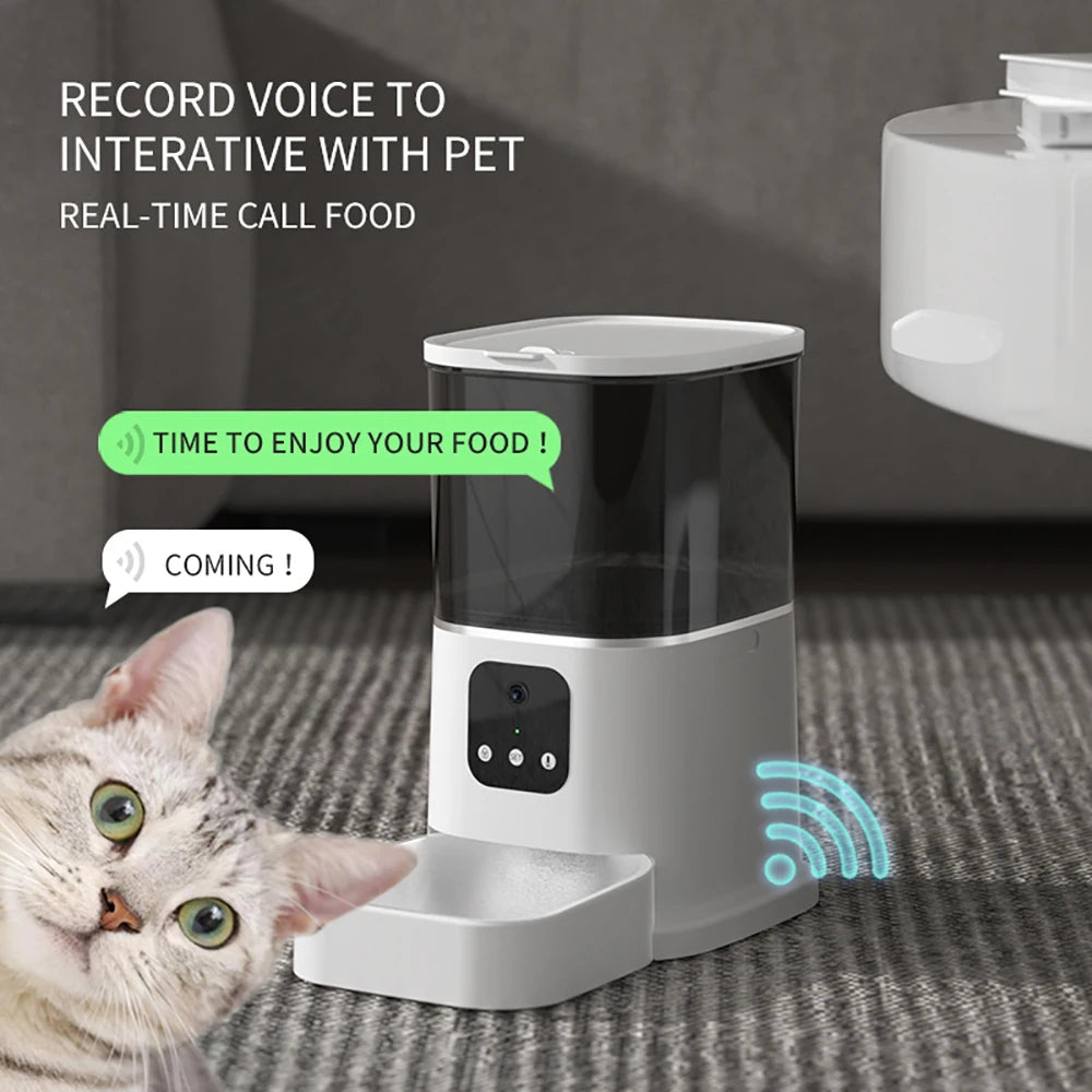 Automatic Pet Feeder Smart Recorder APP Control Remote Feeding Timer Feed Cat Dog Food Dispenser With WiFi HD Camera Pet Bowl