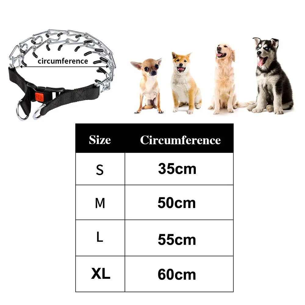 Prong Collar for Dogs No Pull Choke Collar Pinch Dog Training Collar & Dog Walking Collar Stainless Steel Metal Dog Choker Chain