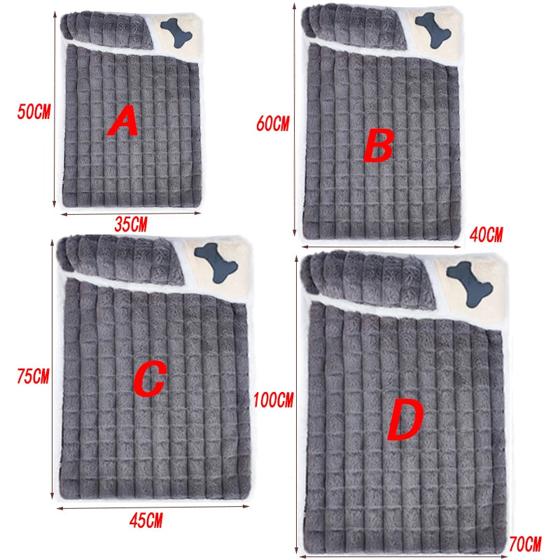 Dog Pet Bed Removable Washable Winter Dog Mat Protect Cervical Spine Thickened Dog House Indoor For Small Medium Large Dogs Bed