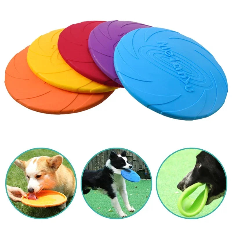 pet dog flying disk toy silicone outdoor training toy inter