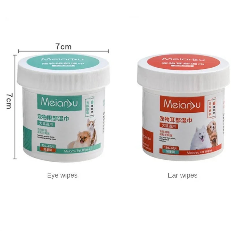 Pet Remove Dirt From Eyes and Ears Wipes Dog Cat Earwax Clean Ears Odor Remover Pets Wet Tissue Cleaning Tools Supplies