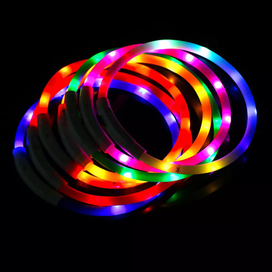 Led Usb Dog Collar Night Luminous Charge Necklace Dog Loss Prevention Night Safety Flashing Glow Collar Pet Accessories