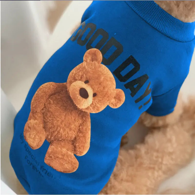 Dog Clothes Dog Costume Pet Clothes Cartoon Bear Pet Shirt  Puppy Clothes Pet Vest Pet Clothes Dog Sport Shirt XS-XXL