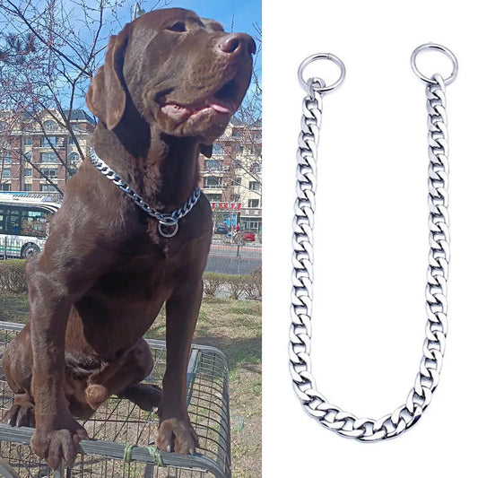 Stainless Steel Ship Chain Collar For Dog Adjustable Pet Accessories Flat Dog Pinch Collar For French Bulldog Pitbull Pet Collar