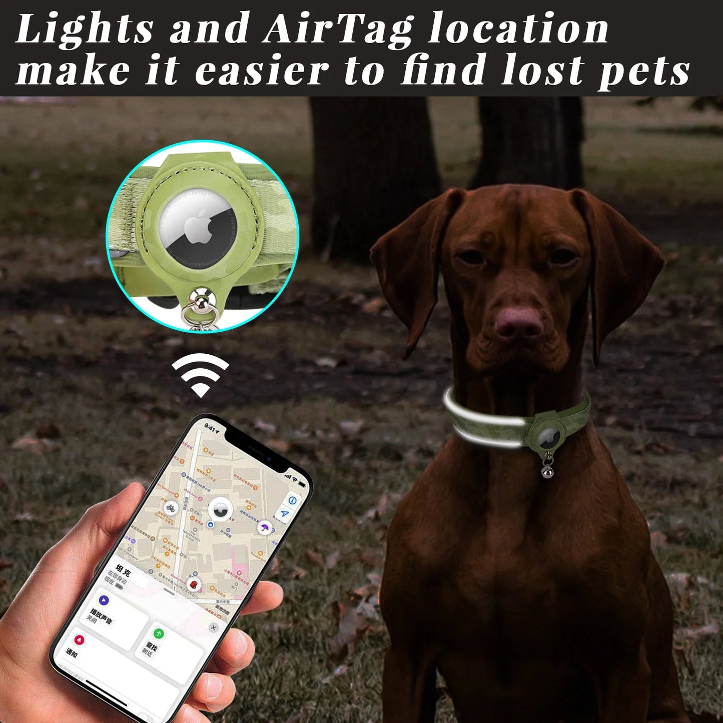 Anti-Lost Dog Accessories Airtag Dog Collar Pet Air TagTracker Protective Case for Dog Positioning Collar Collar Para Perro