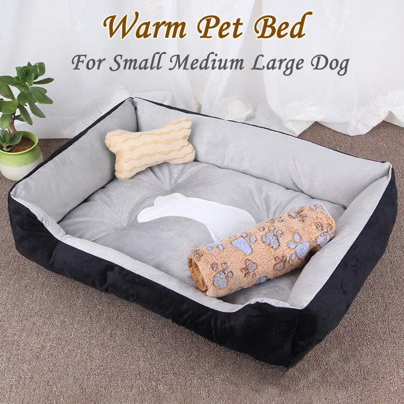 Pet Dog Bed Warm Sofa Dog Mats For Small Medium Large Dog Soft Pet Bed For Dogs Washable House For Cat Puppy Cotton Kennel Mat