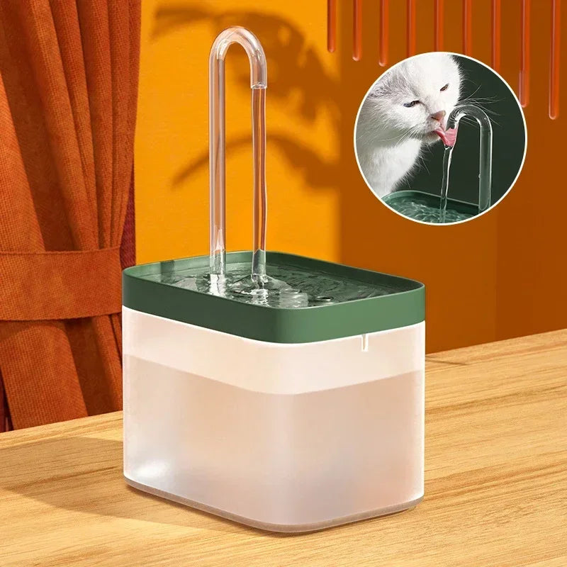 1.5L Ultra-Quiet Cat Water Fountain Filter Smart Automatic Pet Dog Water Dispenser&Burnout Prevention Pump Recirculate Filtrin