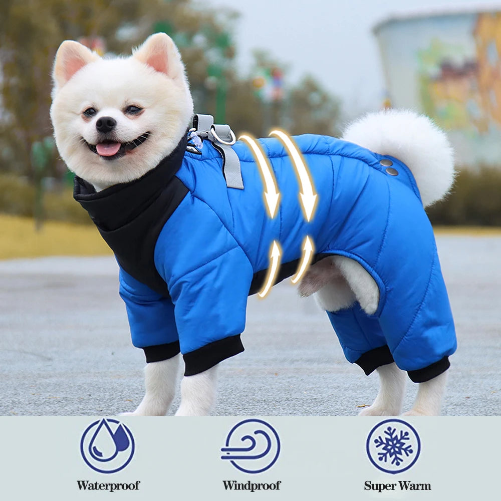 Waterproof Dog Jumpsuit Coat Winter Pet Dog Clothes Warm Puppy Cotton Jacket for Small Medium Dogs Pug Chihuahua Costume Bulldog