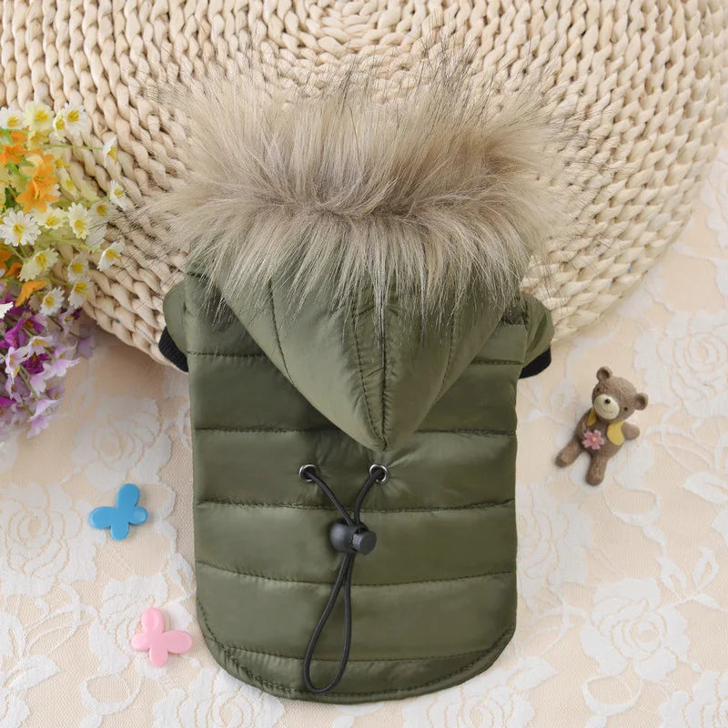 Dog Coat Small Dog Jacket Windproof Warm Padded Down Hoodie Snowsuit Fashion Winter Dog Clothes for Cat Puppy Chihuahua Yorkie