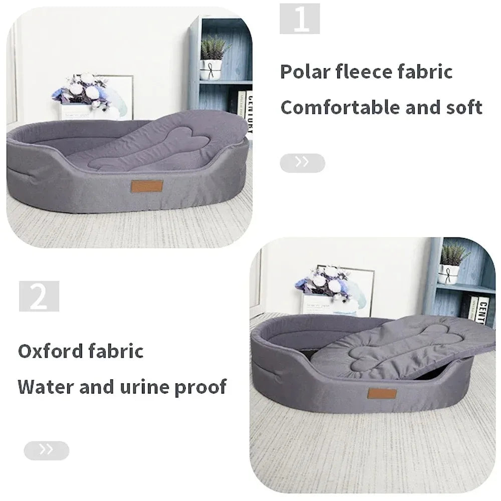 Medium Dog Bed Wear-resistant Dog Sofa Bed Oxford Cloth Waterproof and Anti-urine Dual-Purpose Inner Pad Washable Pet Cat House