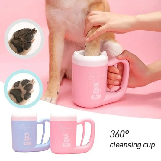 Pet Dog Paw Cleaner Cup Soft Silicone Foot Washer Clean Dog Paws One Click Manual Quick Feet Wash Cleaner Outdoor Portable