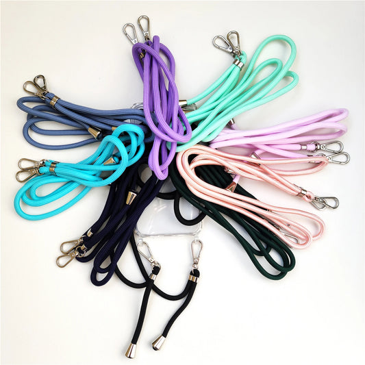 Dual Hook Crossbody Cord Lanyard For Mobile Phone Universal Adjustable Strap Bold 6mm Long Shoelace Clip Neck Hang Tether Rope