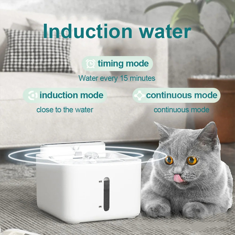 Cat Water Fountain Filter Wireless Sensor Drinker Pet Feeder for Pet Cat Dog Feeder Pet Water Dispenser Auto Drinking Fountain