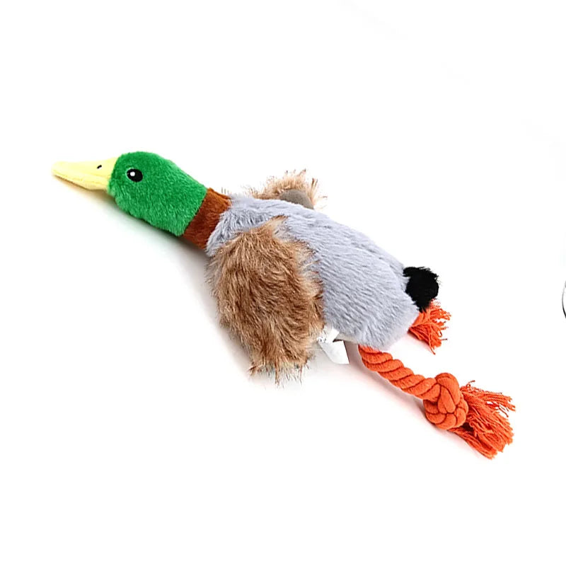 Cute Plush Duck Sound Toy Stuffed Squeaky Animal Squeak Dog Toy Cleaning Tooth Dog Chew Rope Toys funny plush toys for cats