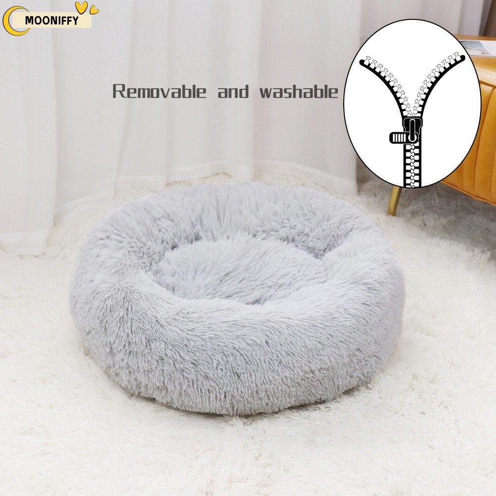 pet dog bed comfortable donut round dog kennel ultra soft washable dog