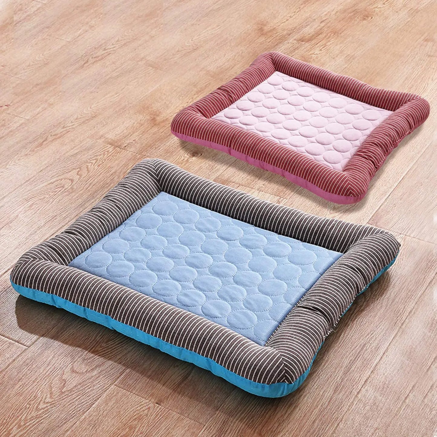 Cooling Pad Bed for Dogs Cats Puppy Kitten Cool Mat Pet Blanket Ice Silk Material Soft for Summer Sleeping Pink Blue Breathable