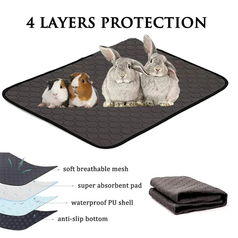 Pet Dog Guinea Pig Cage Liners  Washable Guinea Pig Pee Pads Waterproof Reusable & Anti Slip Guinea Pig Bedding Fast and Super