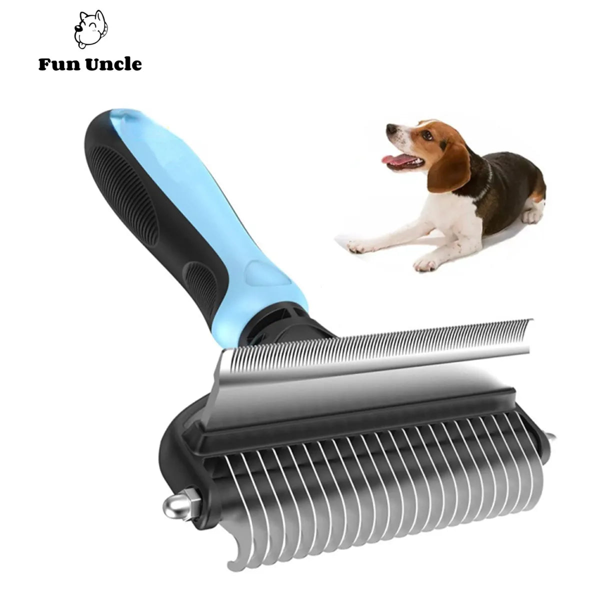 Undercoat rake for Dogs, 2 in 1 Pet Comb & deShedding Hair Grooming Brush Tool, Clear mat and tangles, Reduces Shedding by 95%…